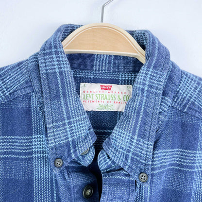 vintage levi's white tab heavy flannel plaid shirt