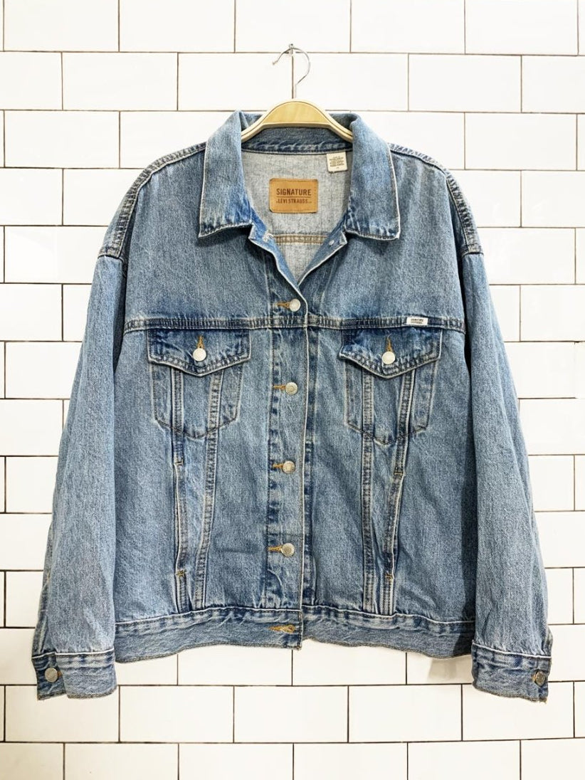 levi strauss signature white tab denim jacket - good market thrift store
