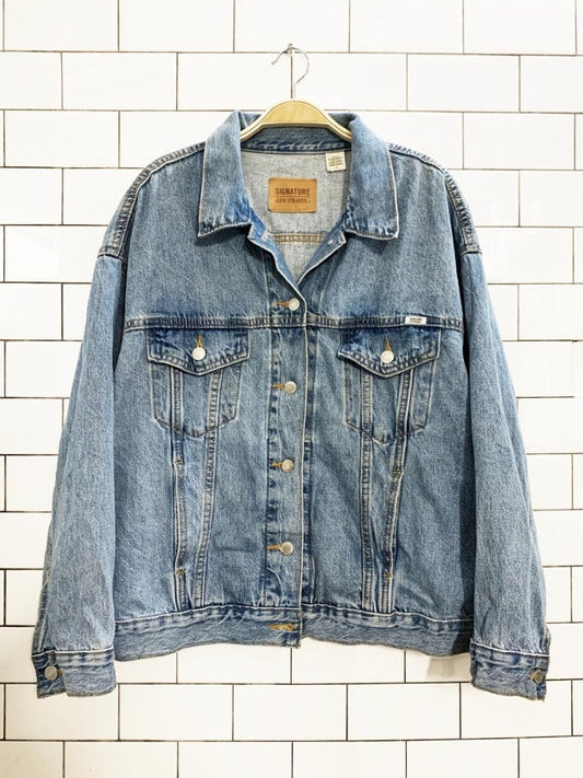 levi strauss signature white tab denim jacket - good market thrift store