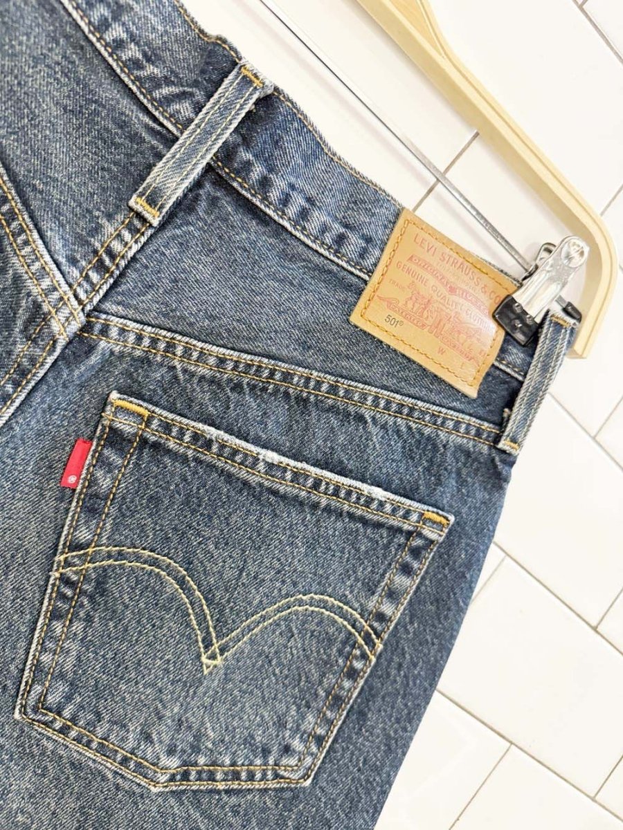 levi's 501 cut - off denim shorts | dark wash - good market thrift store