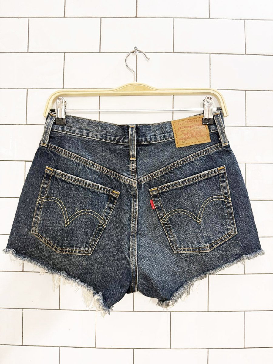 levi's 501 cut - off denim shorts | dark wash - good market thrift store
