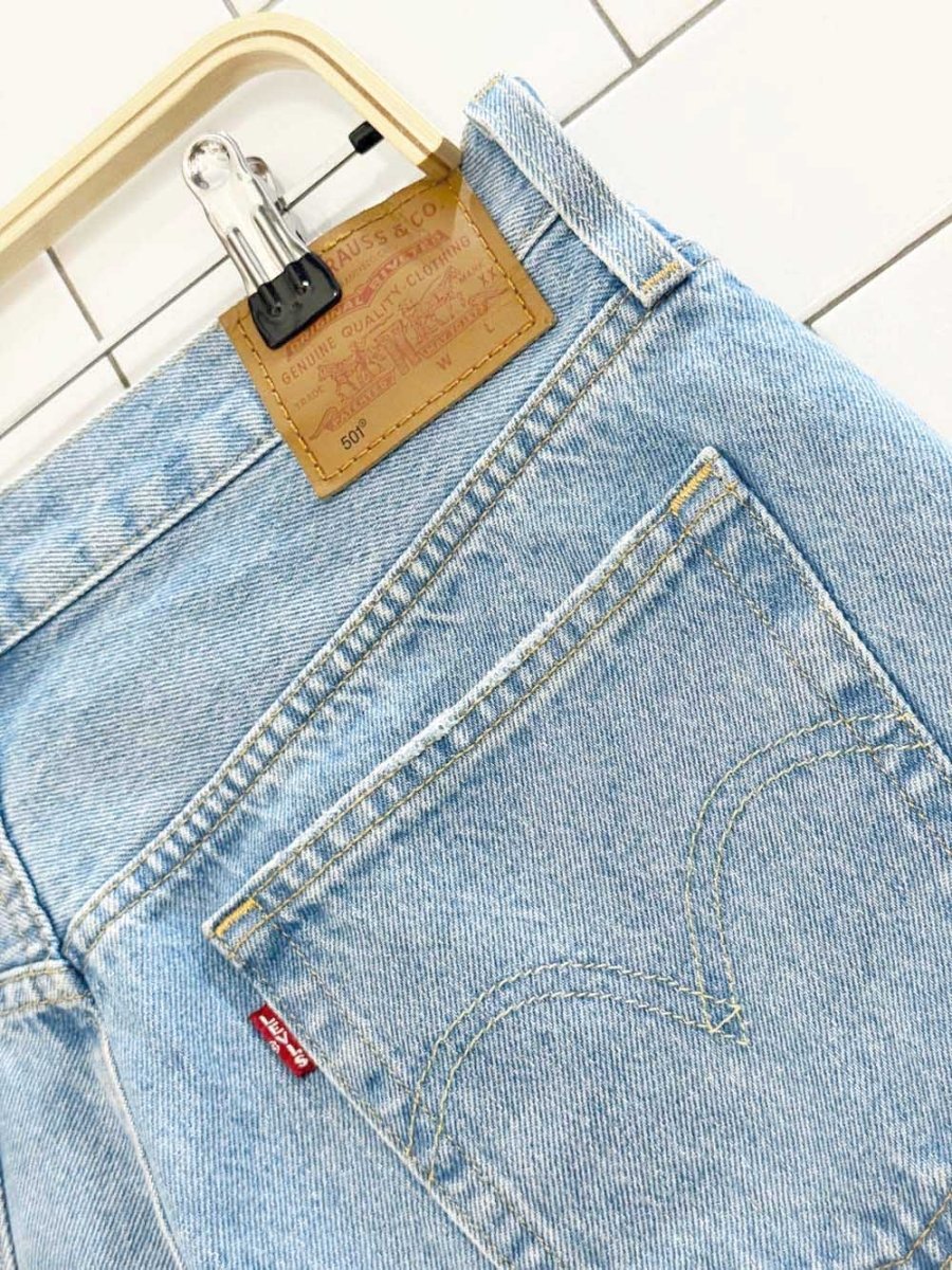 levi's 501 distressed hem cut - off denim shorts - good market thrift store