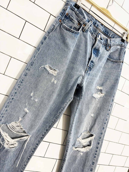 levis 501 distressed straight leg jeans - good market thrift store