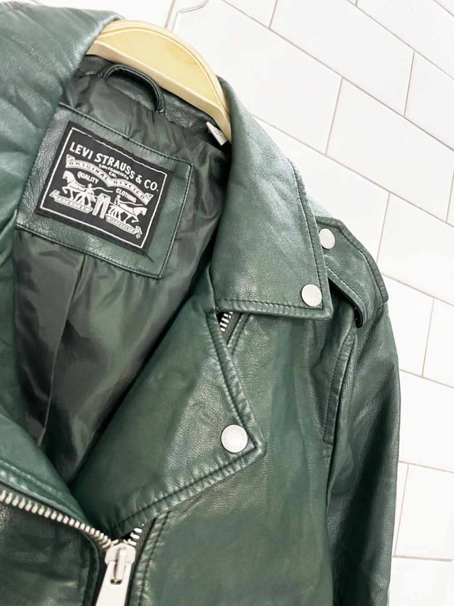 levi's faux leather biker jacket - good market thrift store