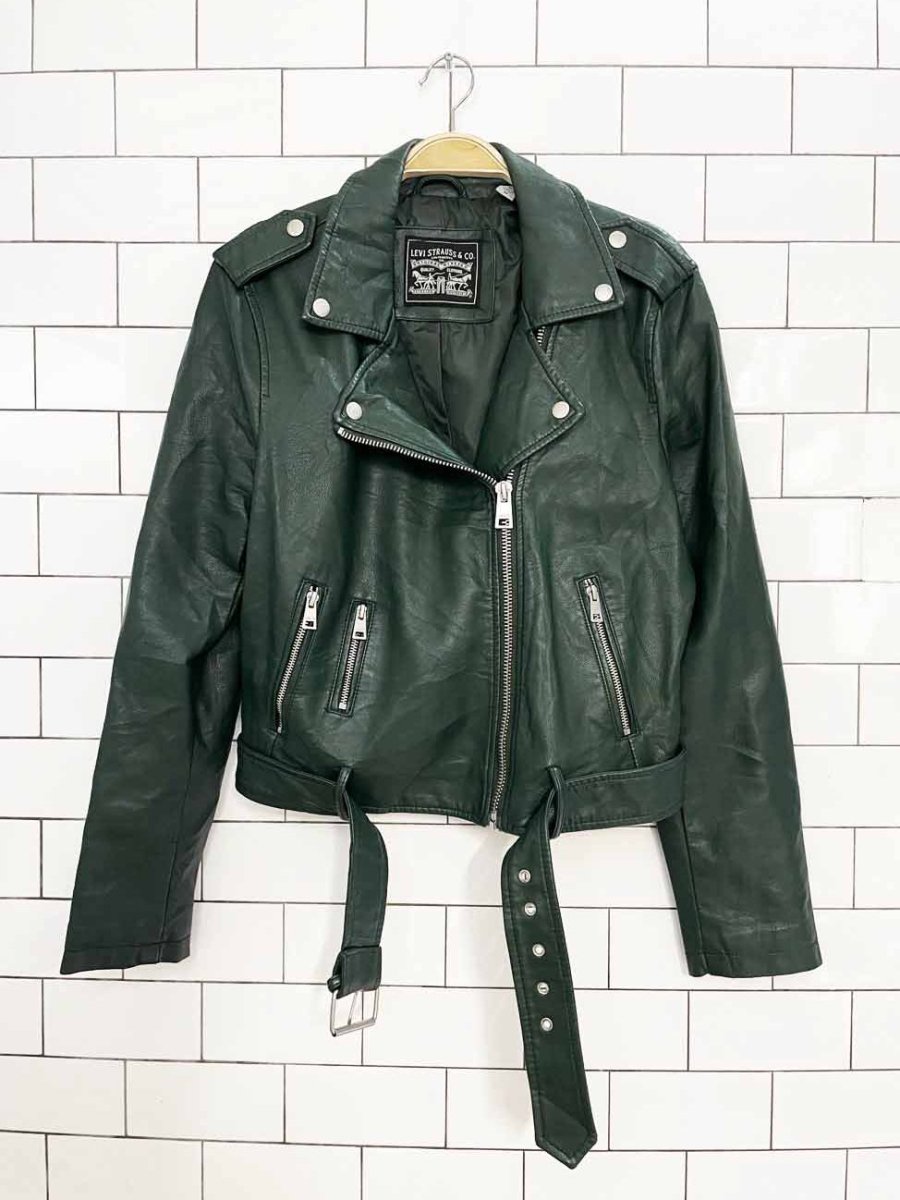 levi's faux leather biker jacket - good market thrift store