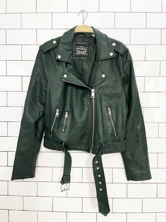 levi's faux leather biker jacket - good market thrift store