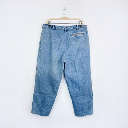 vintage 90s levi's medallion white tab pleated jeans
