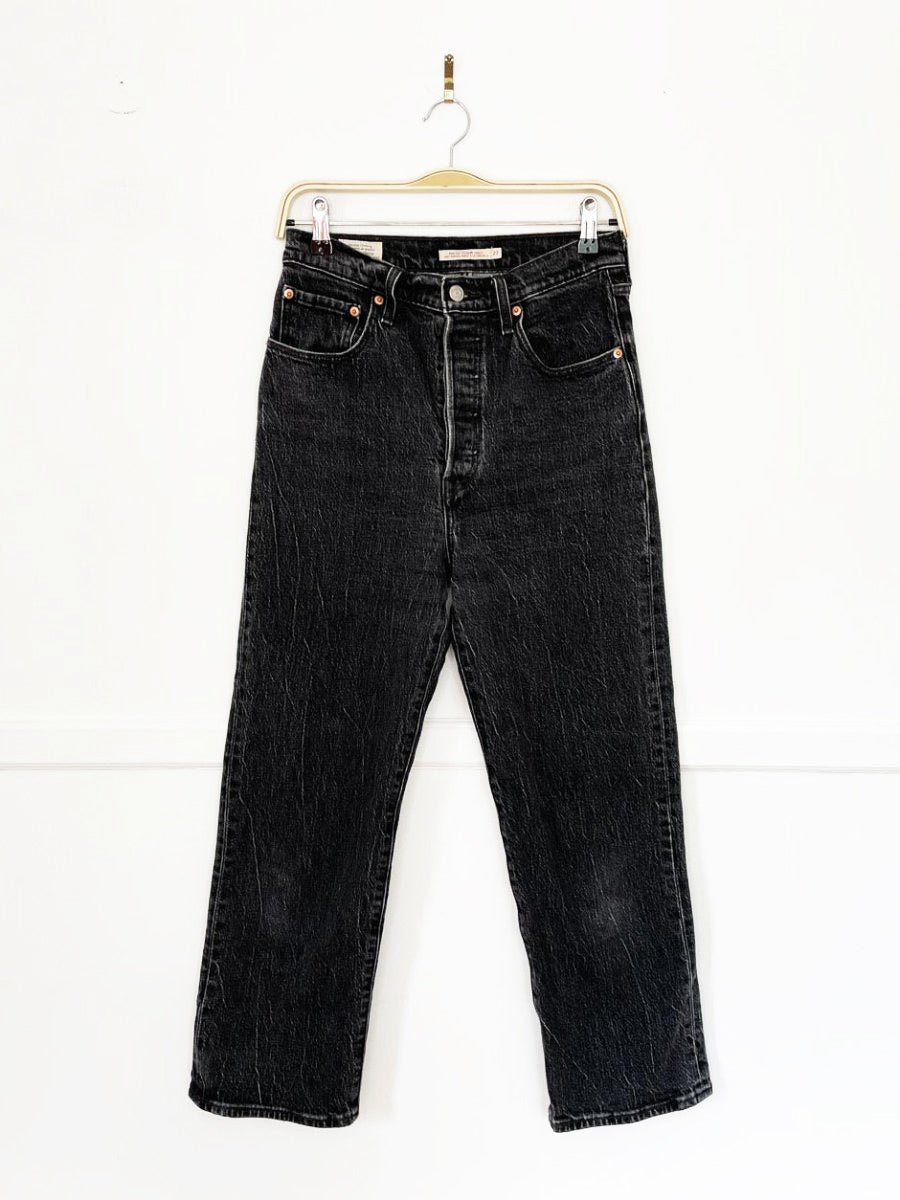 levi's ribcage straight ankle button fly jeans - good market thrift store