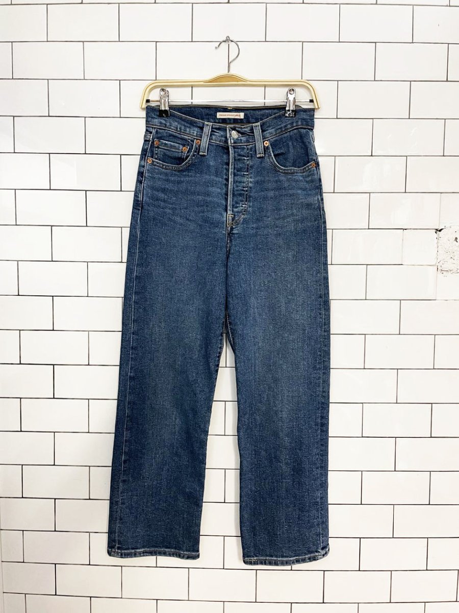 levis ribcage straight ankle button fly jeans - good market thrift store