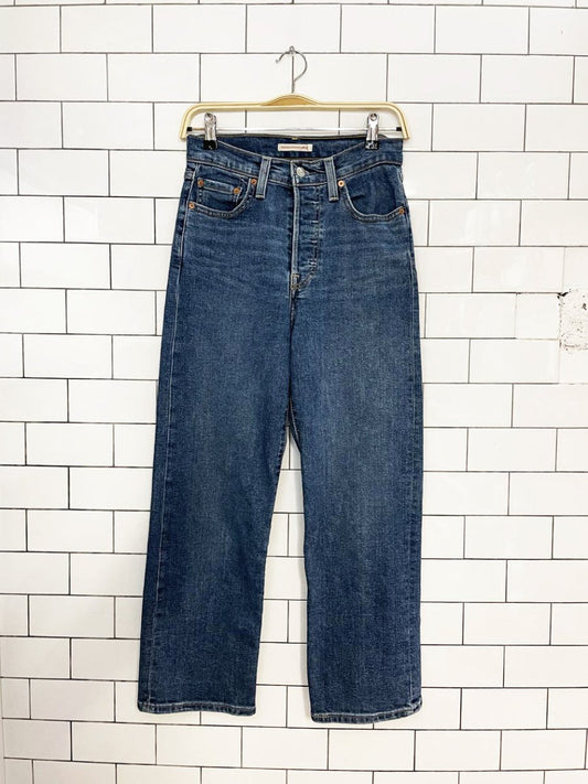 levis ribcage straight ankle button fly jeans - good market thrift store