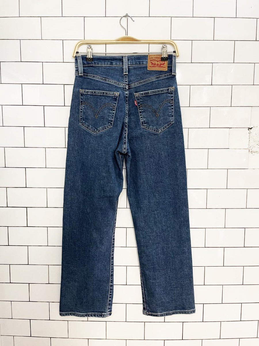levis ribcage straight ankle button fly jeans - good market thrift store
