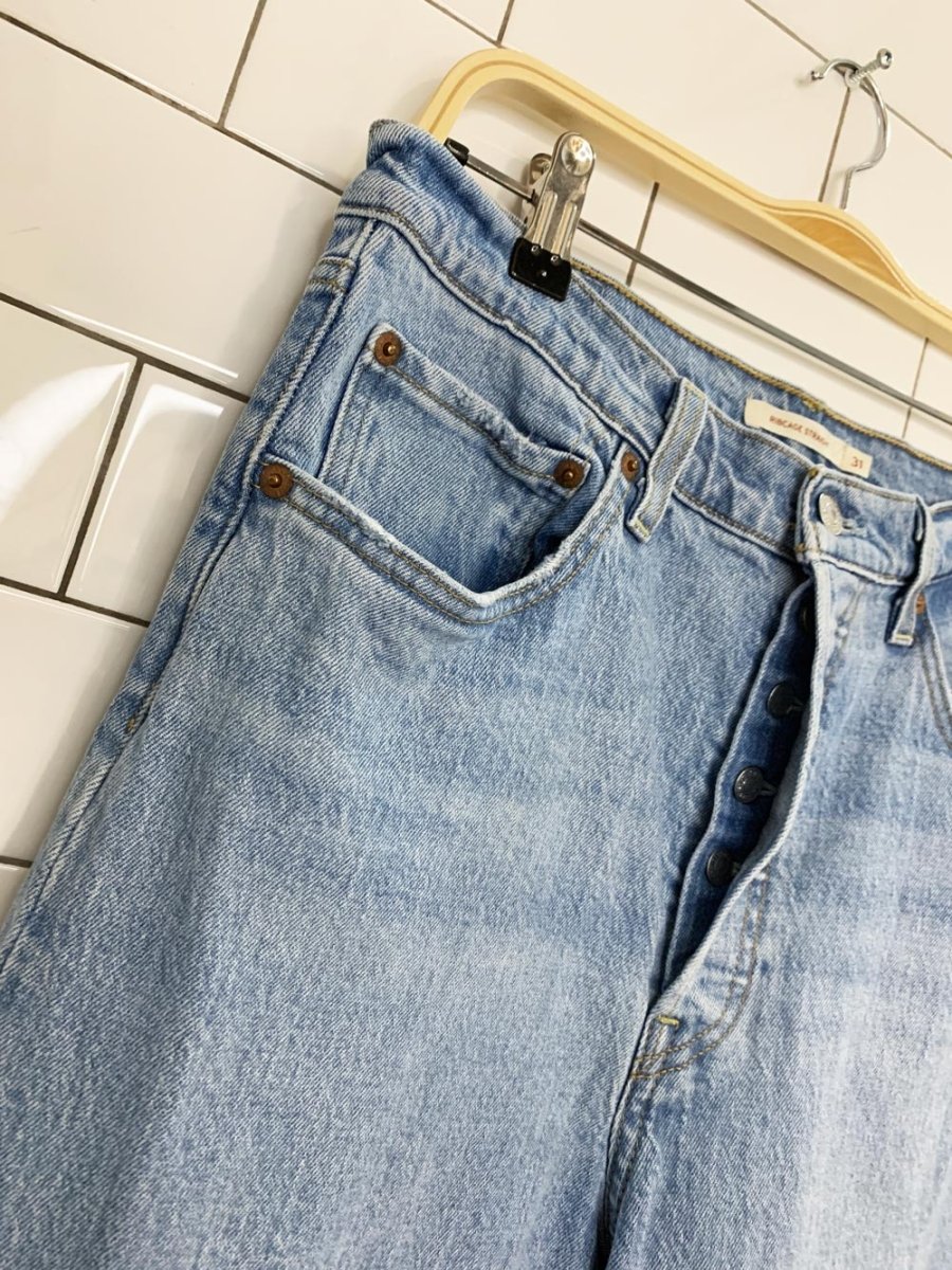 levi's ribcage straight button fly jeans - good market thrift store