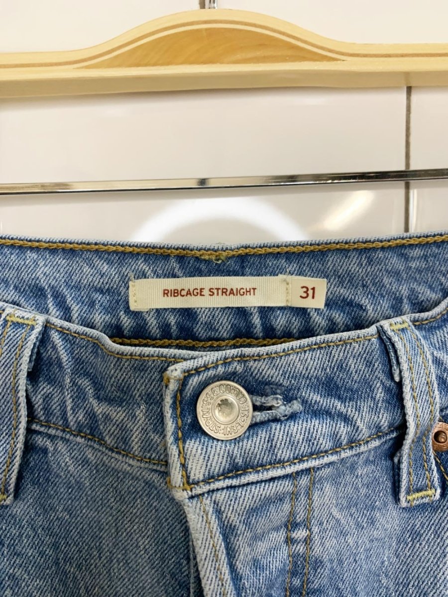 levi's ribcage straight button fly jeans - good market thrift store