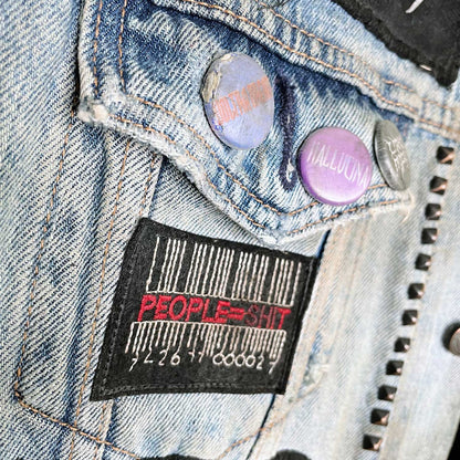 vintage levi's heavy metal battle patch denim vest - medium