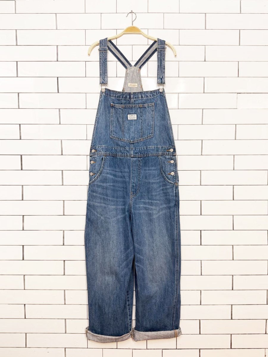 levi's white tab baggy denim overalls - good market thrift store