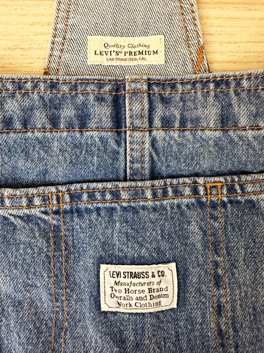 levi's white tab baggy denim overalls - good market thrift store