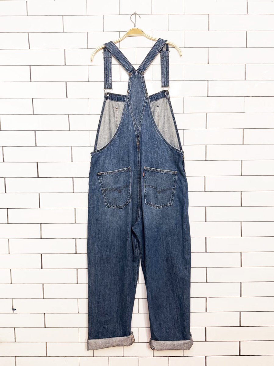levi's white tab baggy denim overalls - good market thrift store