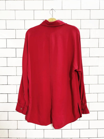 linda allard ellen tracy silk - blend button down shirt - good market thrift store