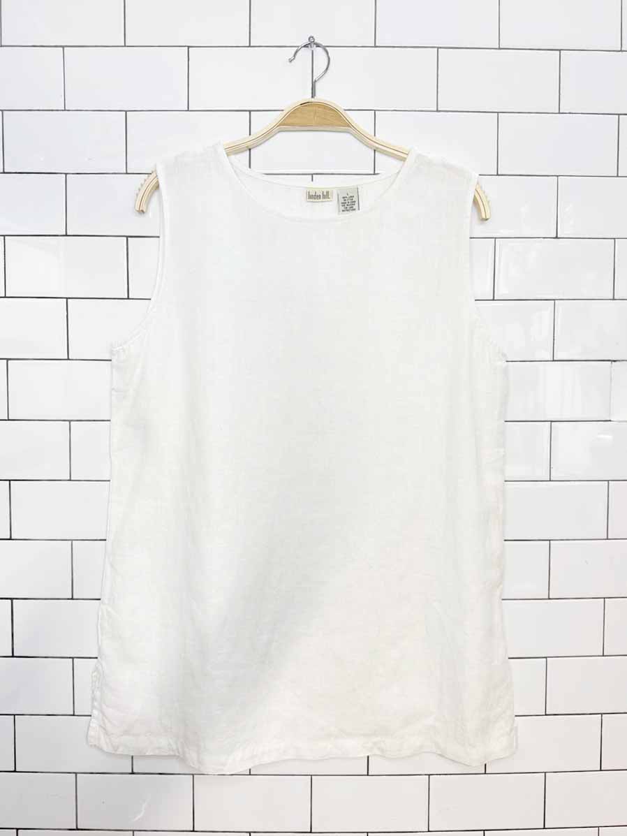 linden hill 100% linen sleeveless top - good market thrift store