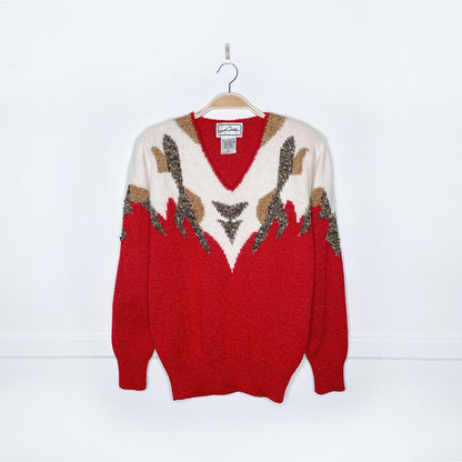 vintage lindor glitter angora holiday sweater