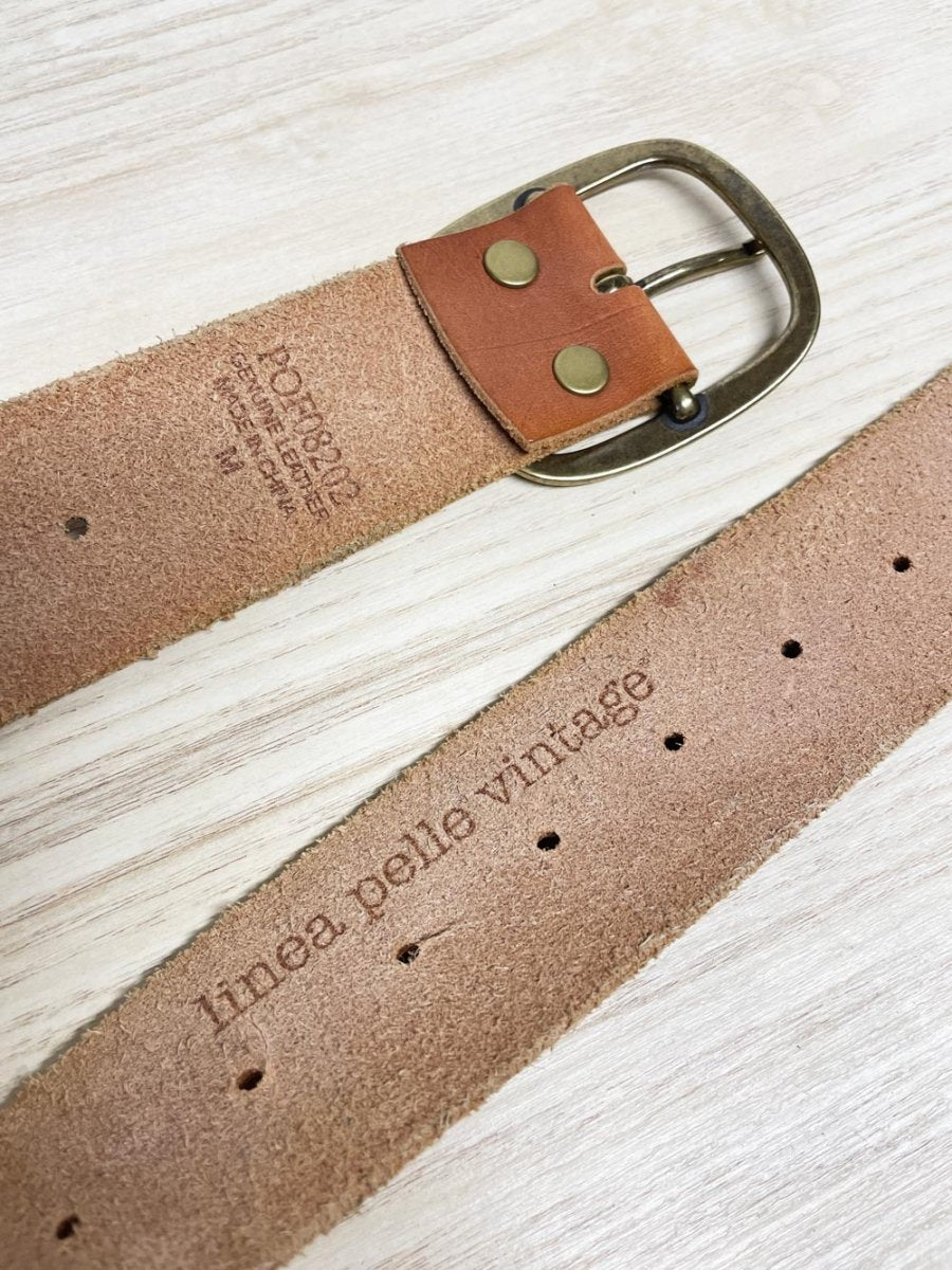 linea pelle vintage leather belt - good market thrift store