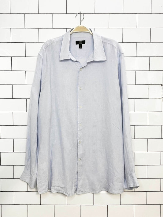 linen club room luxury 100% linen full button shirt | made in India - good market thrift store