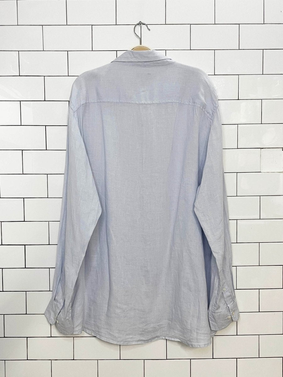 linen club room luxury 100% linen full button shirt | made in India - good market thrift store