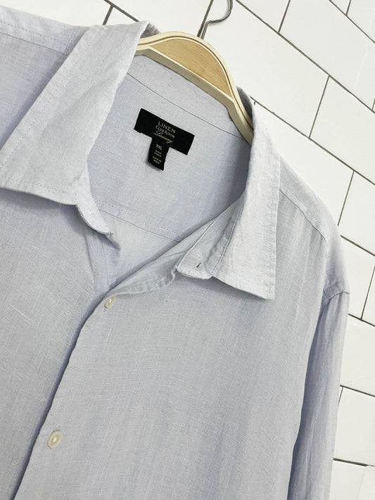 linen club room luxury 100% linen full button shirt | made in India - good market thrift store