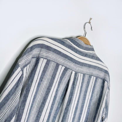 roots 2019 100% linen stripe shirt