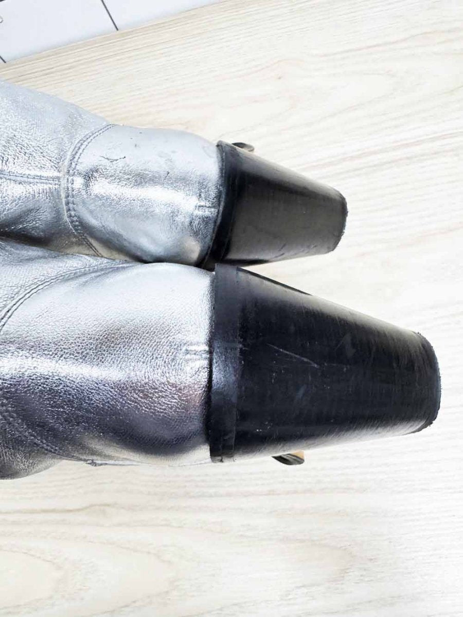 l'intervalle leather metallic heeled cowboy boots | made in Spain - good market thrift store
