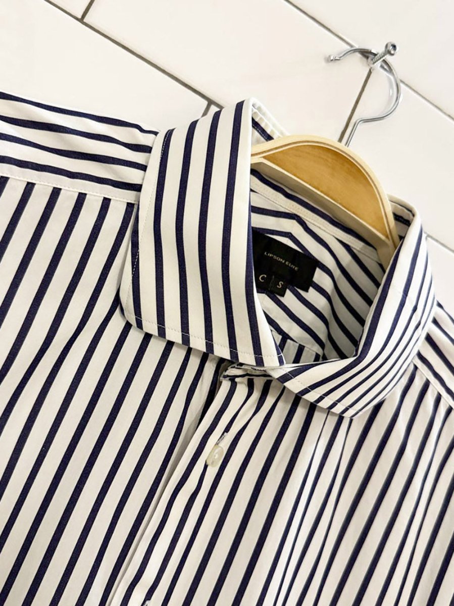 lipson elite striped oversized menswear shirt - good market thrift store