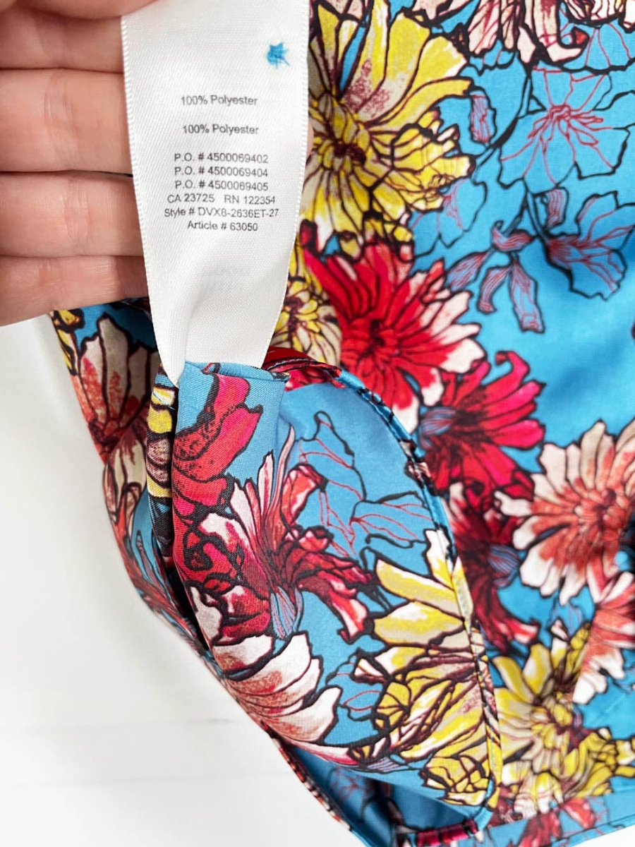 little moon yarrow satin floral ruffle trim blouse | aritzia - good market thrift store