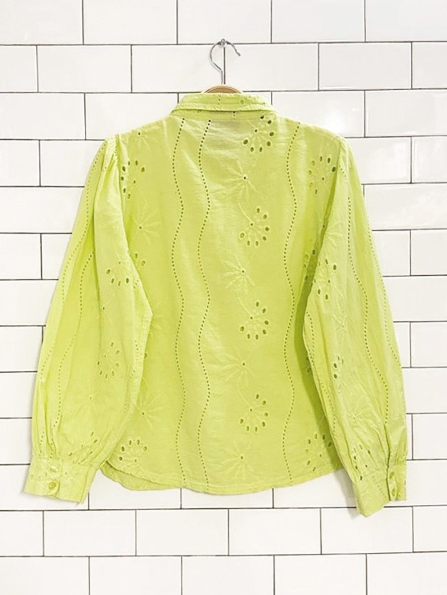 liv los angeles eyelet puff sleeve shirt - good market thrift store