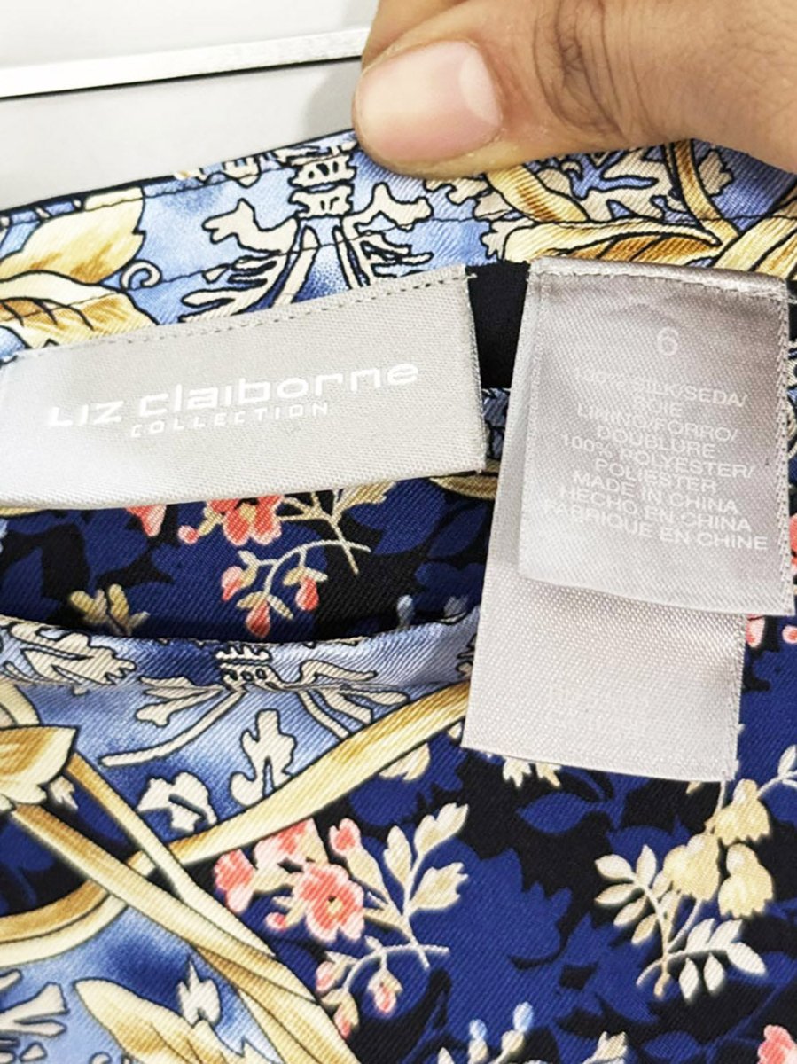 liz claibourne 100% silk scarf print wrap midi skirt - good market thrift store