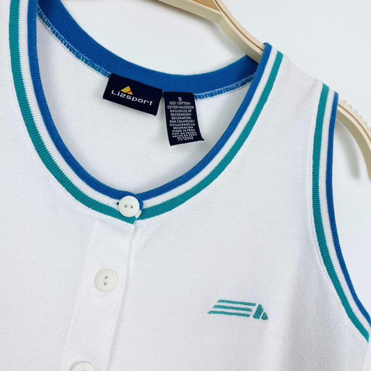 vintage liz sport pique polo pleated mini dress