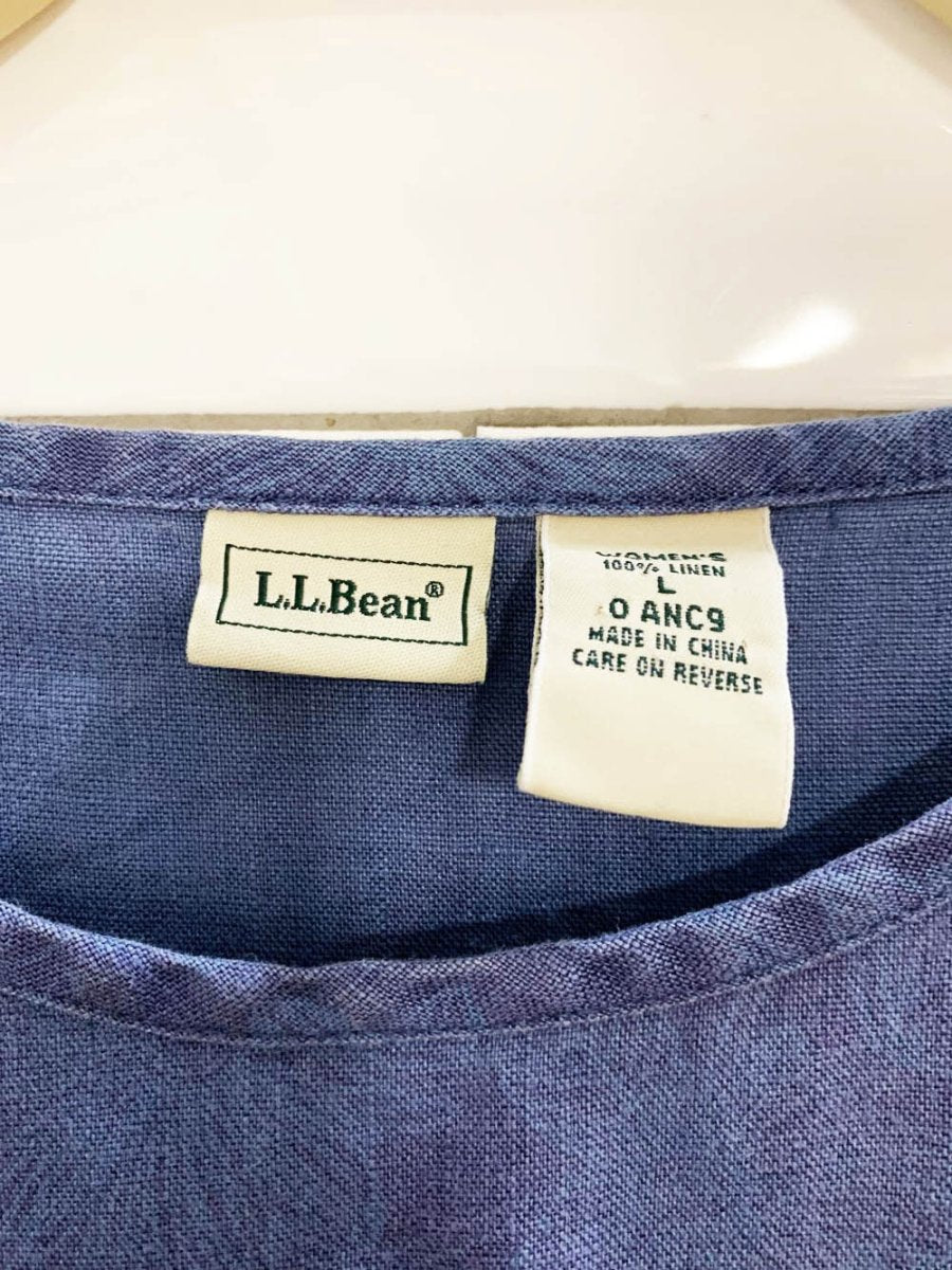ll bean 100% linen boxy floral short sleeve top - good market thrift store