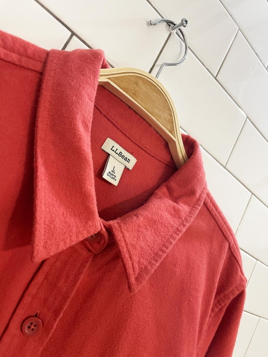 ll bean boxy cropped flannel shirt - good market thrift store