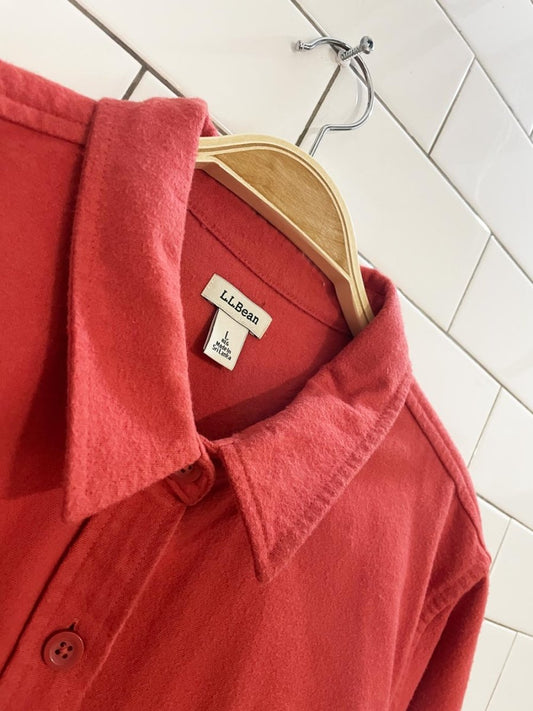 ll bean boxy cropped flannel shirt - good market thrift store