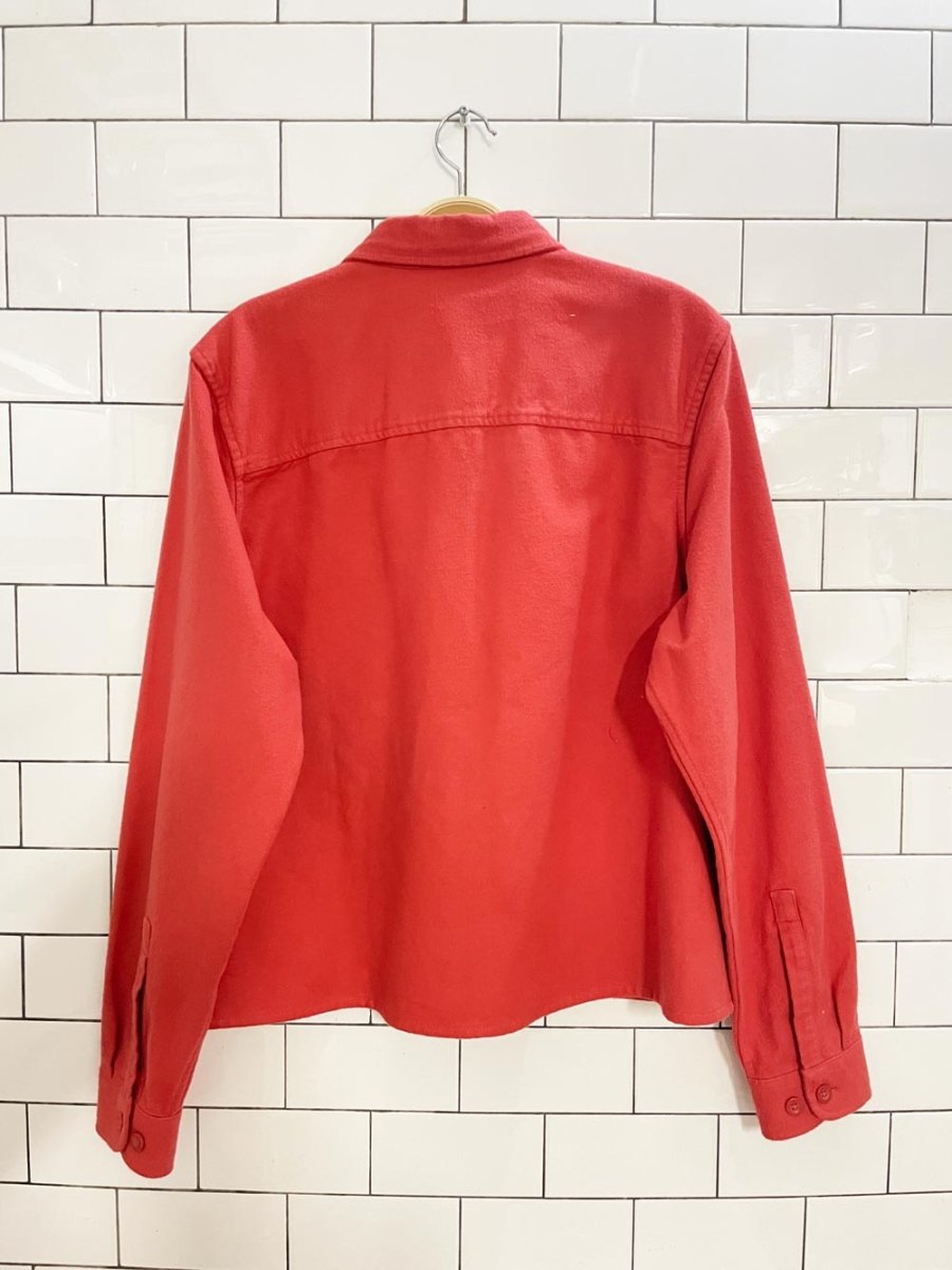 ll bean boxy cropped flannel shirt - good market thrift store