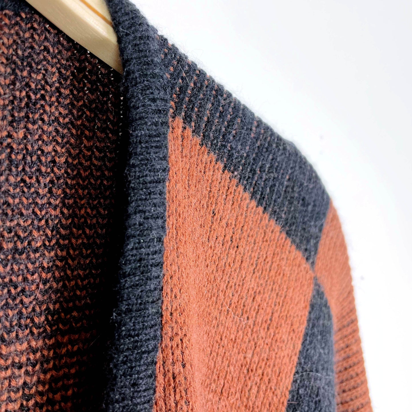 vintage loewe black brown checkerboard knit cape - OS