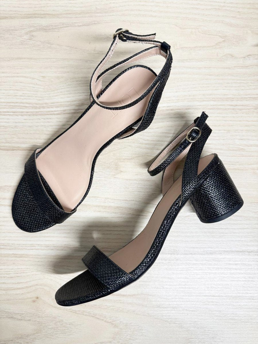 loft raffia block heel pumps | ann taylor - good market thrift store