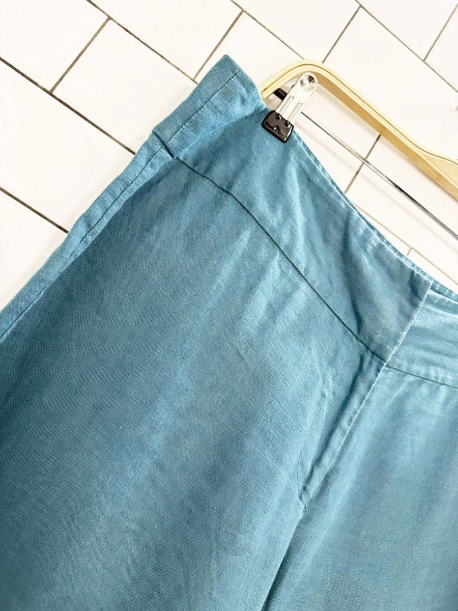 long tall sally 100% linen flat front wide leg pants - good market thrift store