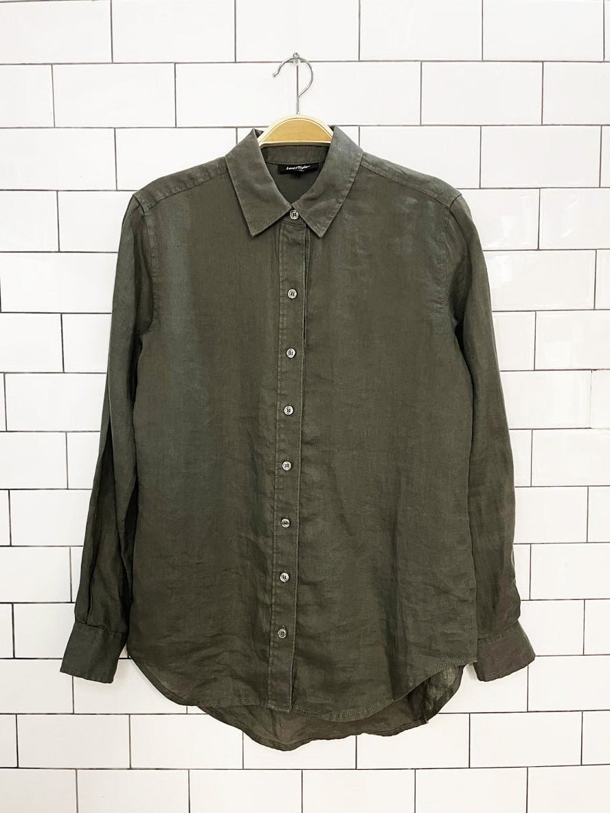lord & taylor 100% linen full button shirt - good market thrift store