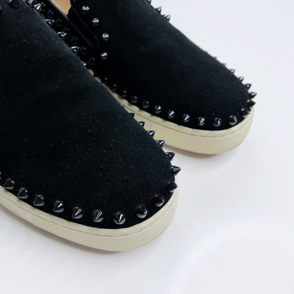 christian louboutin pik roller boat leather spike sneakers