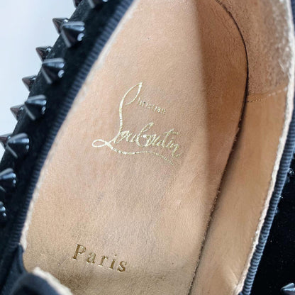 christian louboutin pik roller boat leather spike sneakers