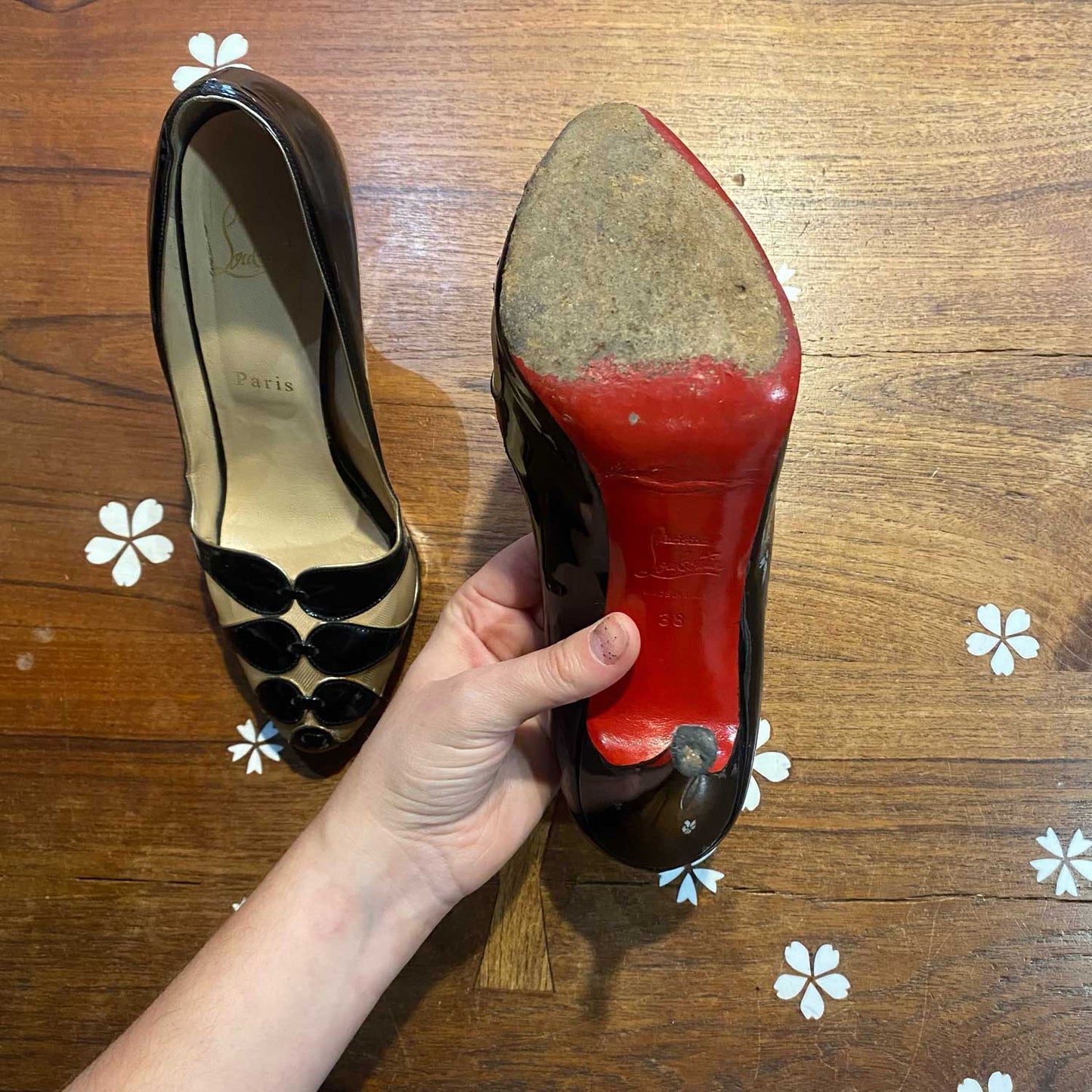 christian louboutin patent leather moira pumps - size 38