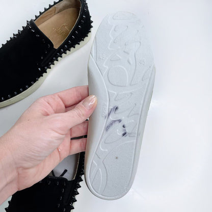 christian louboutin pik roller boat leather spike sneakers