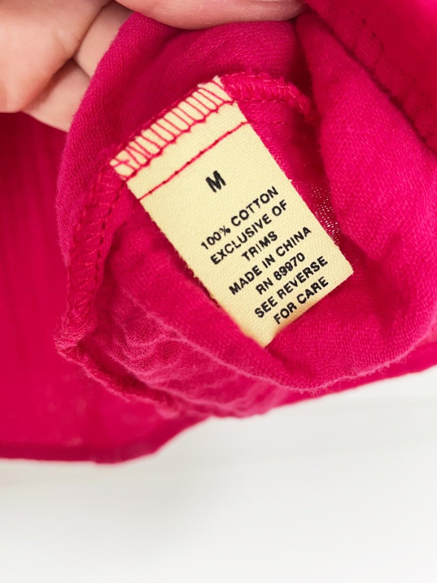 love notes gauze cotton boxy crop full button shirt - good market thrift store