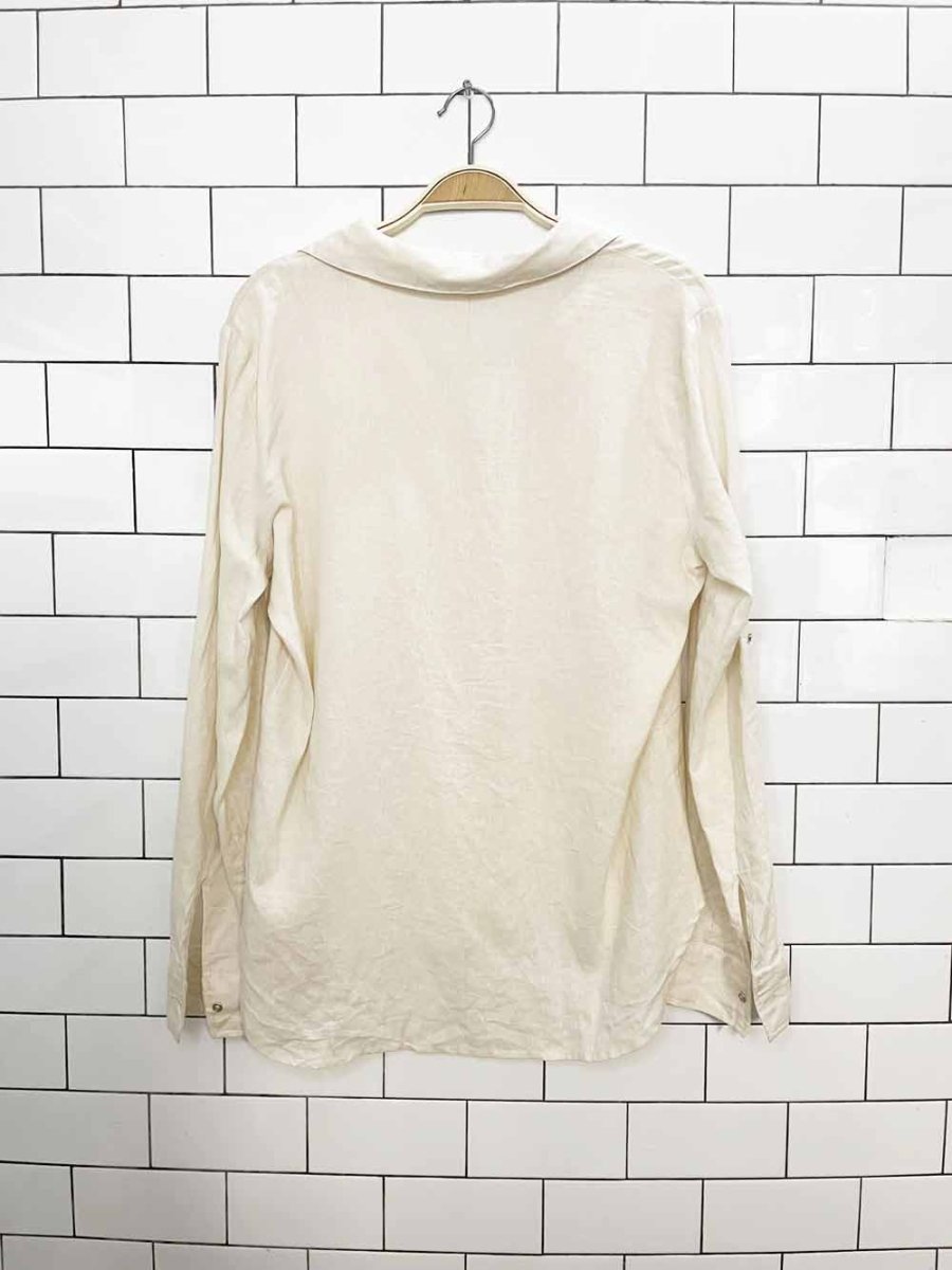 lovetree linen-blend full button shirt - good market thrift store