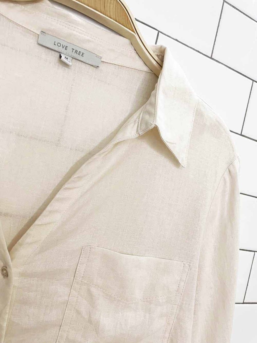 lovetree linen-blend full button shirt - good market thrift store